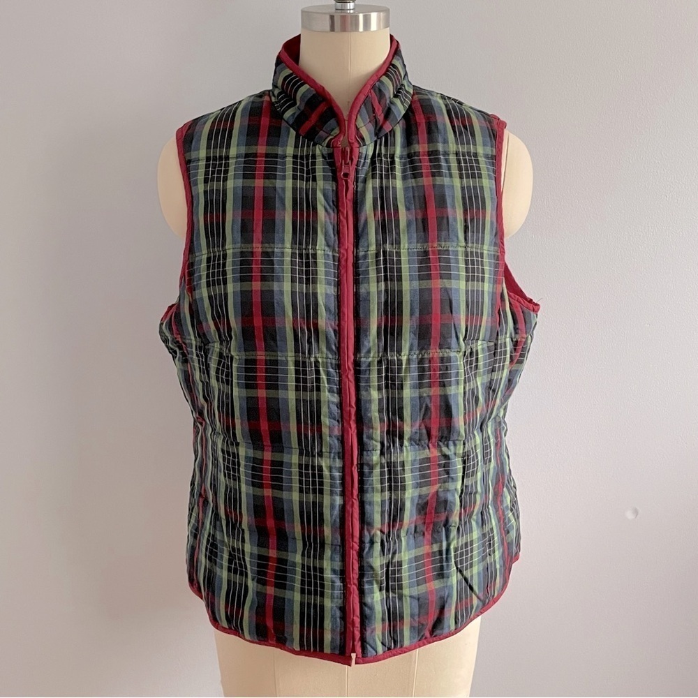 Pendleton Plaid Puffer Vest- Flawed- Multicolored- Size 1X